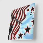 Horloge Carrée Drapeau d'ondulation (Angle)