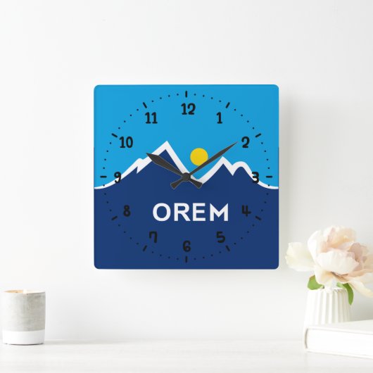 Horloge Carrée Drapeau d'Orem, Utah (Maison)