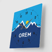 Horloge Carrée Drapeau d'Orem, Utah (Angle)