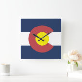Horloge Carrée Drapeau du Colorado (Maison)