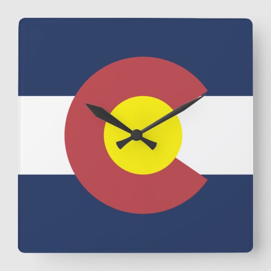 Horloge Carrée Drapeau du Colorado (Recto)