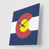 Horloge Carrée Drapeau du Colorado (Angle)