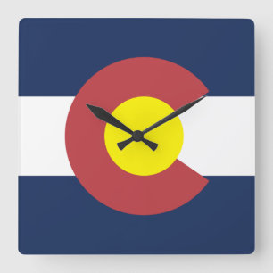 Horloge Carrée Drapeau du Colorado