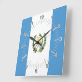 Horloge Carrée Drapeau du Guatemala  (Angle)