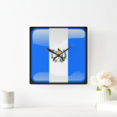 Horloge Carrée Drapeau du Guatemala (Maison)