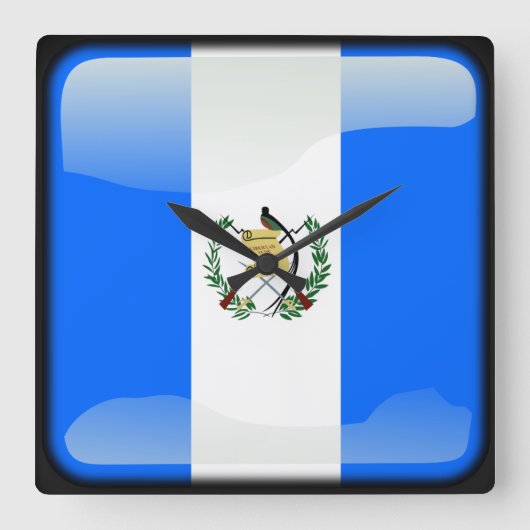 Horloge Carrée Drapeau du Guatemala (Recto)