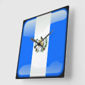 Horloge Carrée Drapeau du Guatemala (Angle)