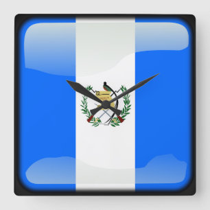 Horloge Carrée Drapeau du Guatemala