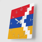 Horloge Carrée Drapeau du Haut-Karabakh (Angle)