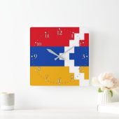Horloge Carrée Drapeau du Haut-Karabakh (Maison)