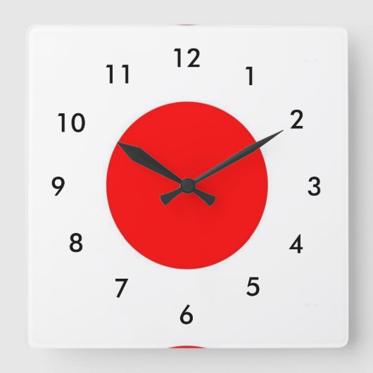 Horloge Carrée Drapeau du Japon (Recto)