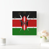 Horloge Carrée Drapeau du Kenya   (Maison)