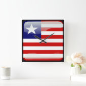 Horloge Carrée Drapeau du Libéria (Maison)