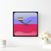 Horloge Carrée Drapeau du Liechtenstein (Maison)