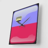 Horloge Carrée Drapeau du Liechtenstein (Angle)