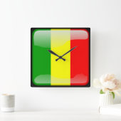 Horloge Carrée Drapeau du Mali (Maison)