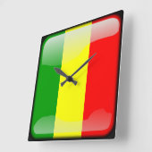 Horloge Carrée Drapeau du Mali (Angle)