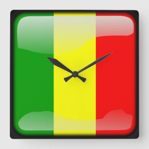 Horloge Carrée Drapeau du Mali