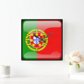 Horloge Carrée Drapeau du Portugal (Maison)
