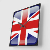 Horloge Carrée Drapeau du Royaume-Uni (Angle)