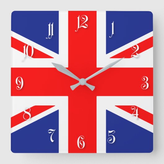 Horloge Carrée Drapeau du Royaume-Uni (Recto)