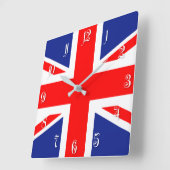 Horloge Carrée Drapeau du Royaume-Uni (Angle)