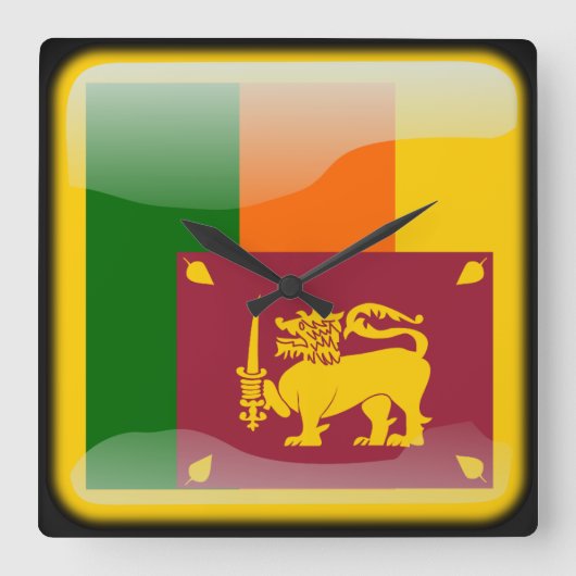 Horloge Carrée Drapeau du Sri Lanka (Recto)