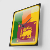 Horloge Carrée Drapeau du Sri Lanka (Angle)
