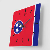 Horloge Carrée Drapeau du Tennessee (Angle)