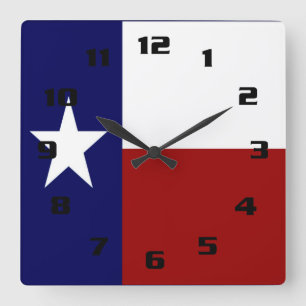Horloge Carrée Drapeau du Texas patriotique et vibrant