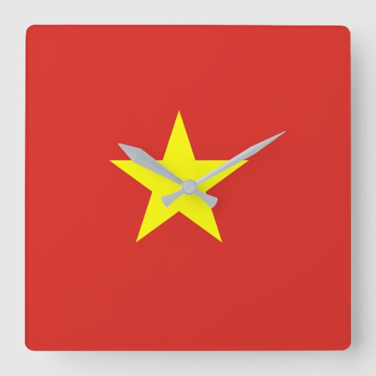 Horloge Carrée Drapeau du Vietnam (Recto)