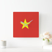 Horloge Carrée Drapeau du Vietnam (Maison)