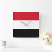 Horloge Carrée Drapeau du Yémen (Maison)