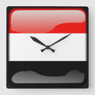 Horloge Carrée Drapeau du Yémen