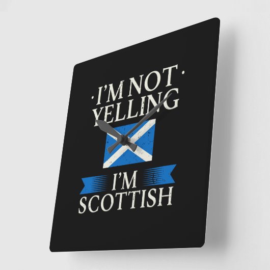 Horloge Carrée Drapeau écossais (Angle)