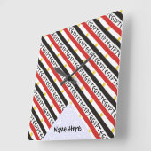 Horloge Carrée Drapeau égyptien avec votre nom (Angle)