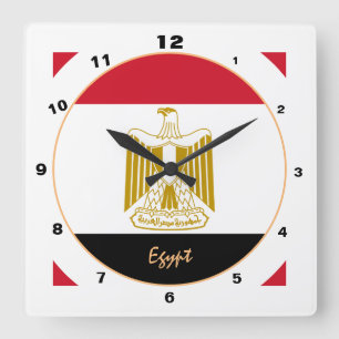 Horloge Carrée Drapeau égyptien moderne, Egypte tendance Accueil