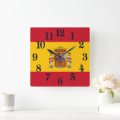 Horloge Carrée Drapeau Espagne - Bandera de Espana (Maison)