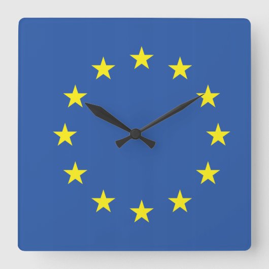 Horloge Carrée Drapeau Europe unie (Recto)