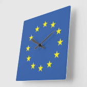 Horloge Carrée Drapeau Europe unie (Angle)