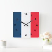 Horloge Carrée Drapeau français (Maison)