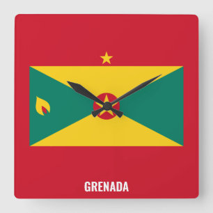 Horloge Carrée Drapeau Grenade éblouissant patriotique