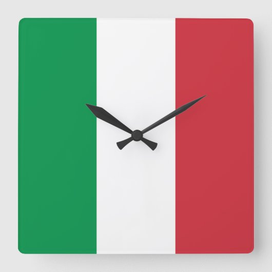 Horloge Carrée Drapeau Italie (Recto)