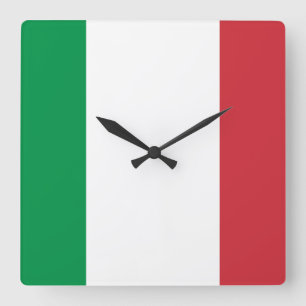 Horloge Carrée Drapeau Italie