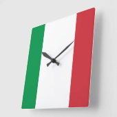 Horloge Carrée Drapeau Italie (Angle)