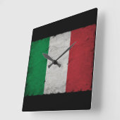 Horloge Carrée drapeau italien (Angle)