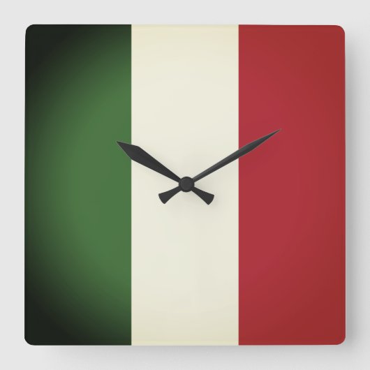 Horloge Carrée Drapeau italien (Recto)