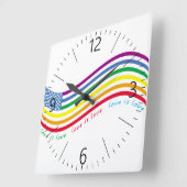 Horloge Carrée Drapeau LGBT (Angle)