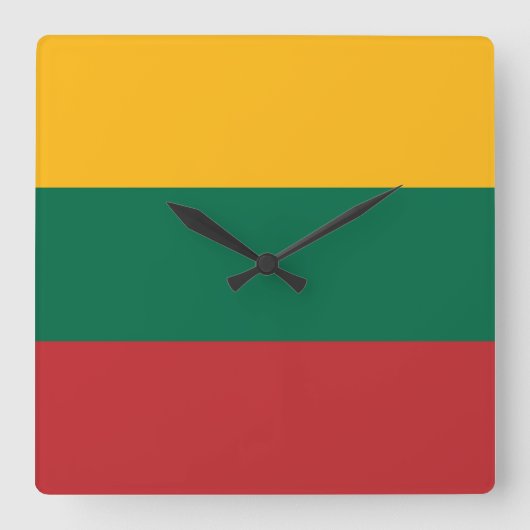 Horloge Carrée Drapeau Lituanie (Recto)
