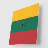 Horloge Carrée Drapeau Lituanie (Angle)